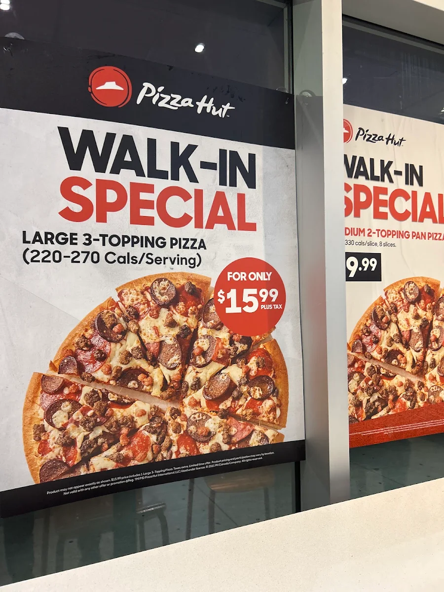 Menu, Pizza Hut