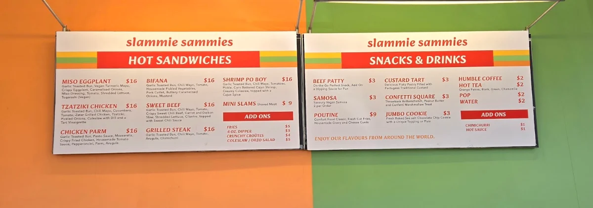 Menu, Slammie Sammies
