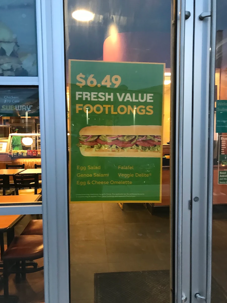 Menu, Subway