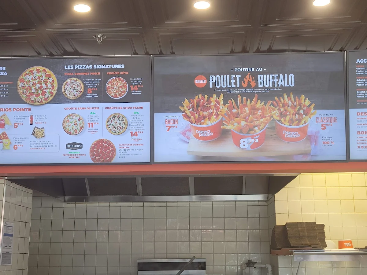 Menu, Pizza Pizza