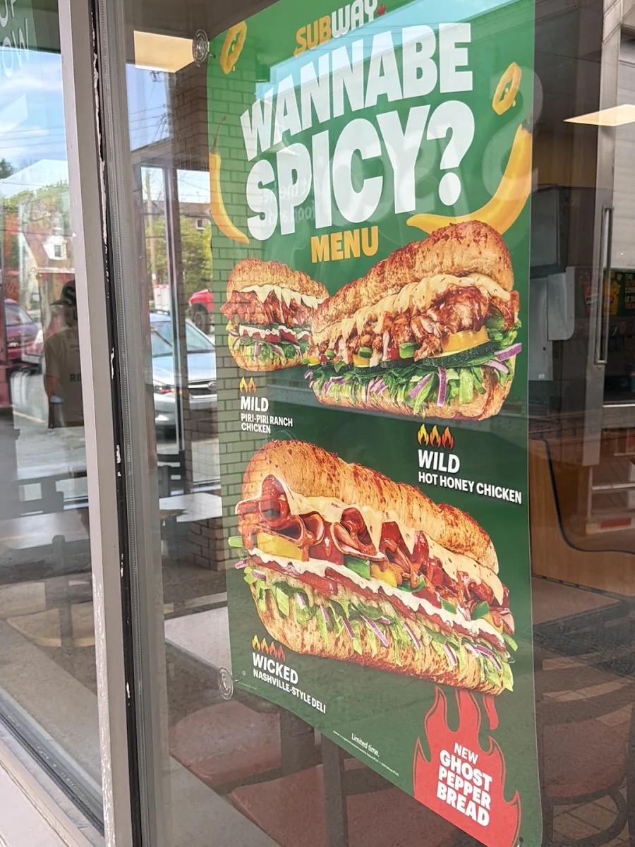Menu, Subway