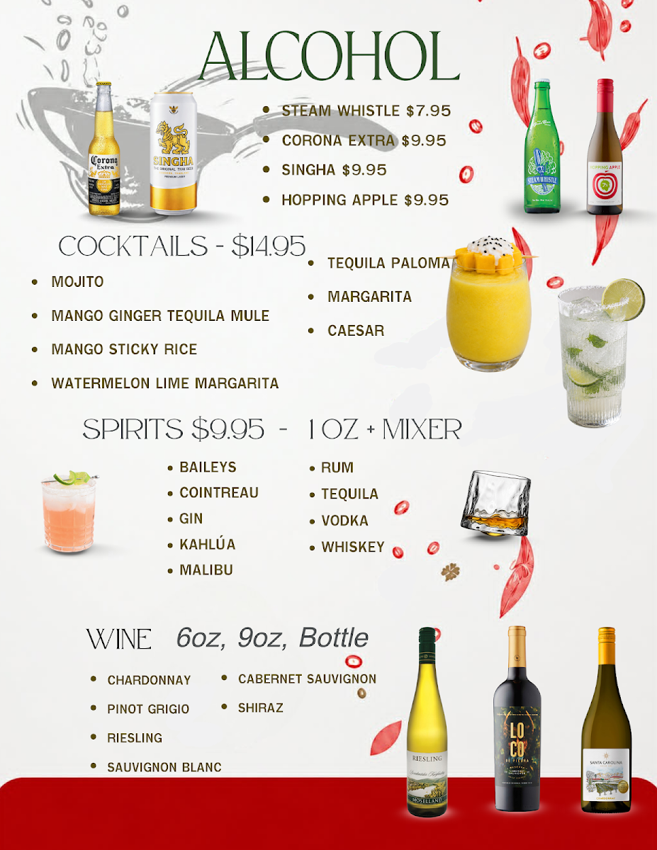 Menu, Pik Thai Restaurant