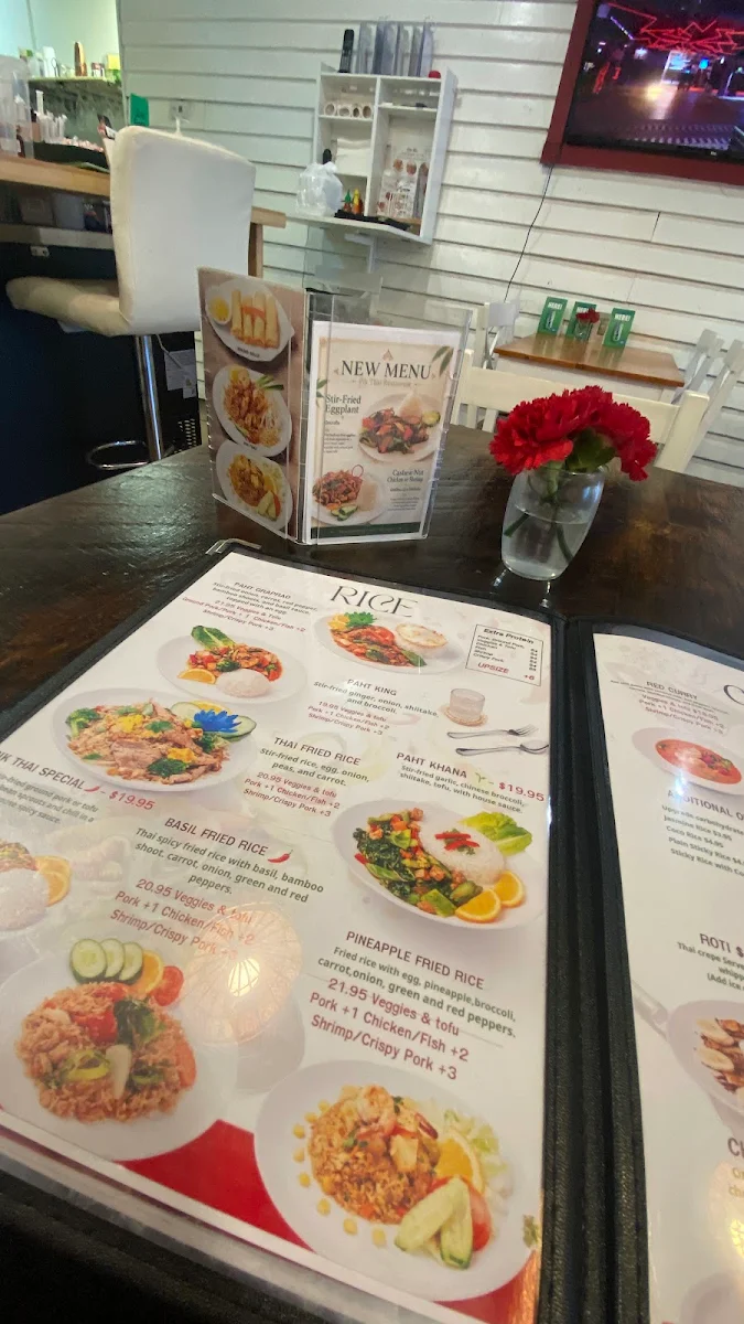 Menu, Pik Thai Restaurant