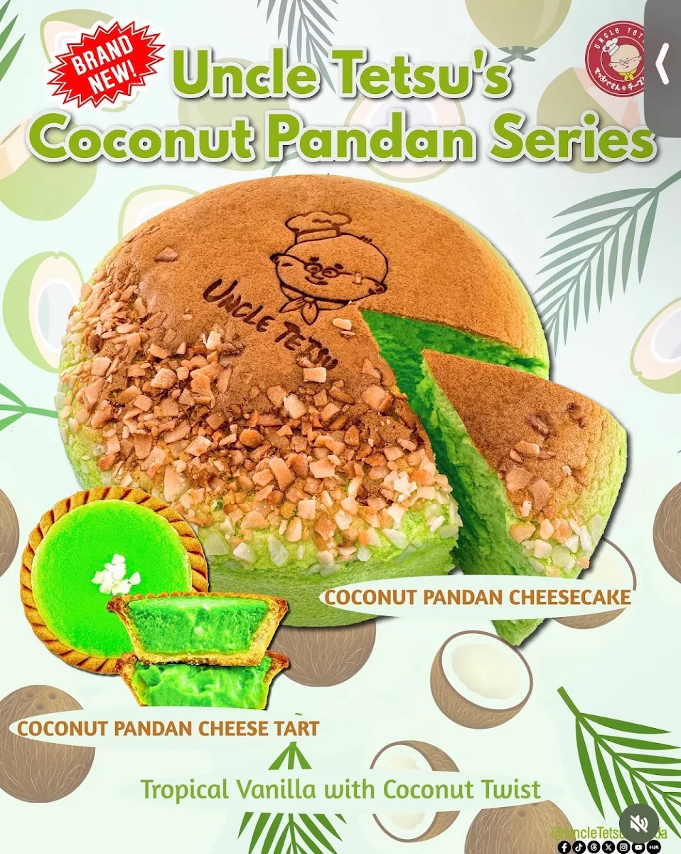 Menu, Uncle Tetsu's Japanese Cheesecake, CrossIron Mills