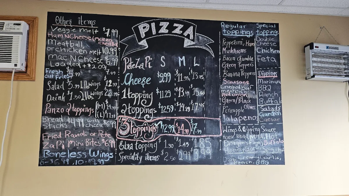 Menu, Pete Za Pi