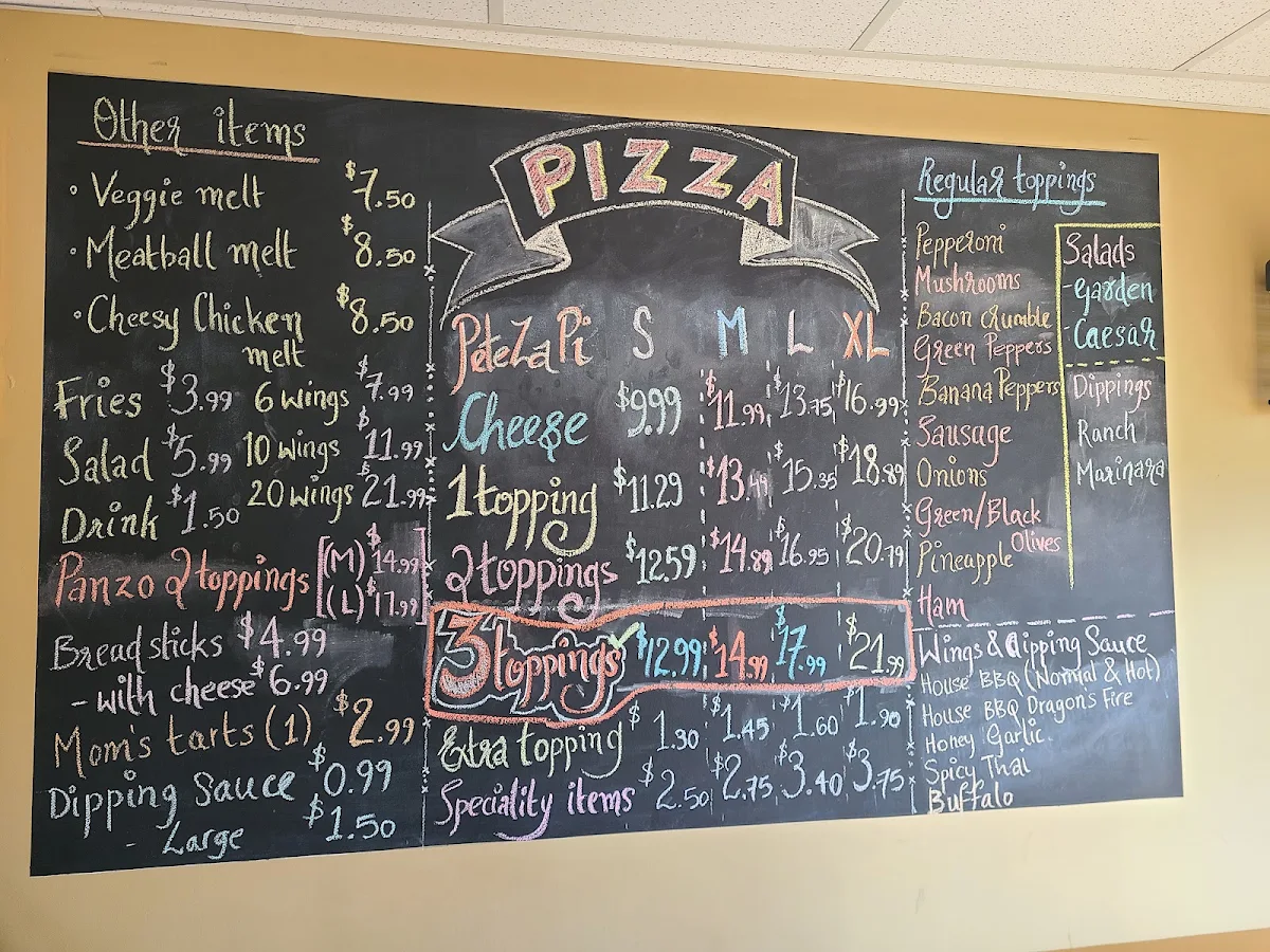 Menu, Pete Za Pi