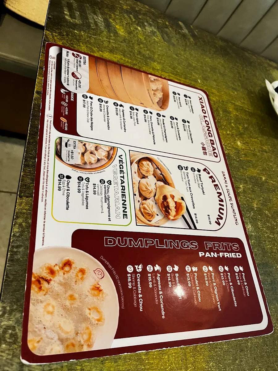 Menu, Sammi & Soupe Dumpling - (Ste-Catherine St. O)