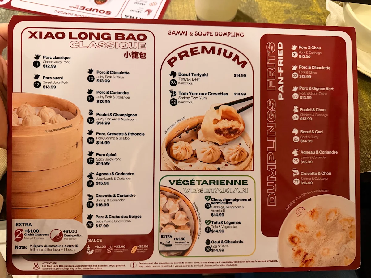 Menu, Sammi & Soupe Dumpling - (Ste-Catherine St. O)