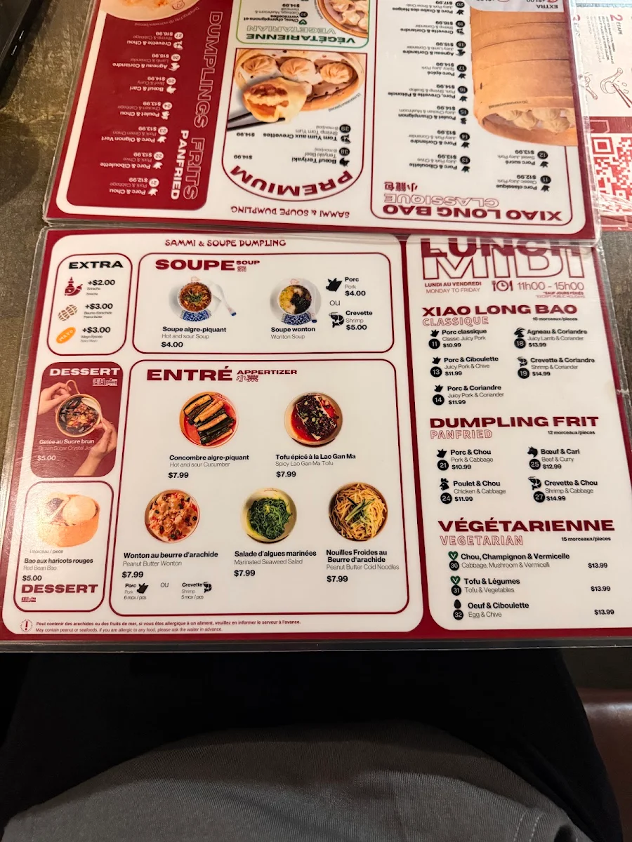 Menu, Sammi & Soupe Dumpling - (Ste-Catherine St. O)