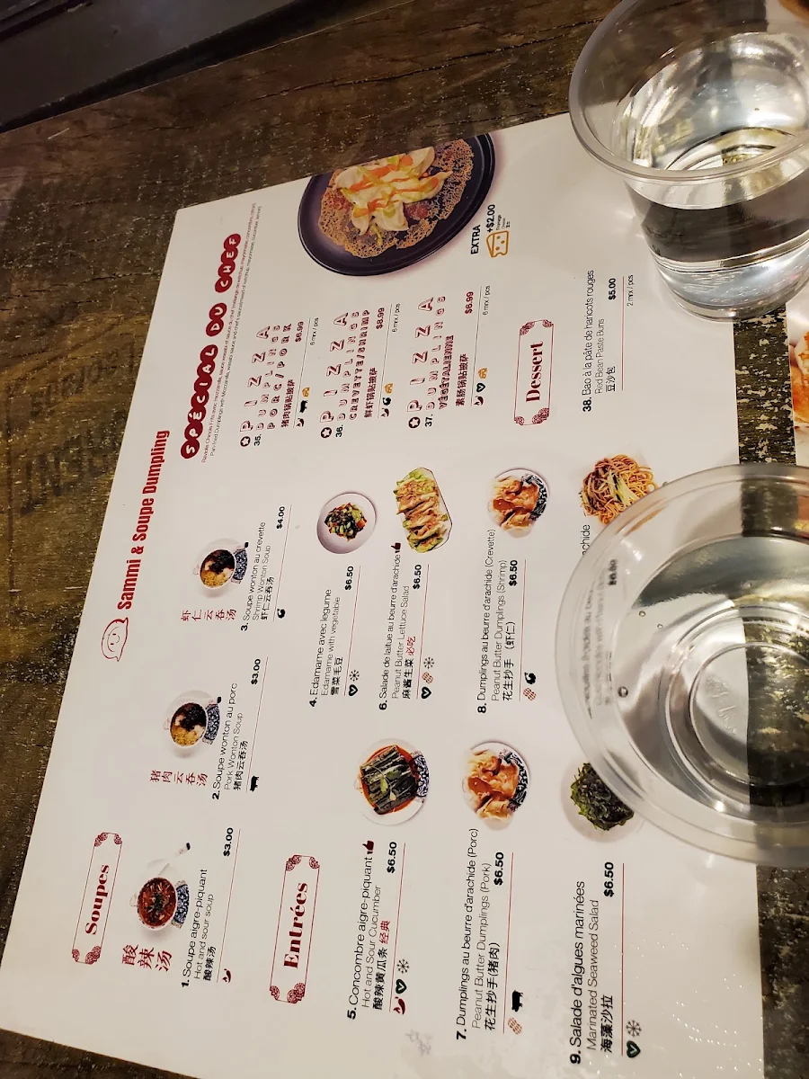 Menu, Sammi & Soupe Dumpling - (Ste-Catherine St. O)