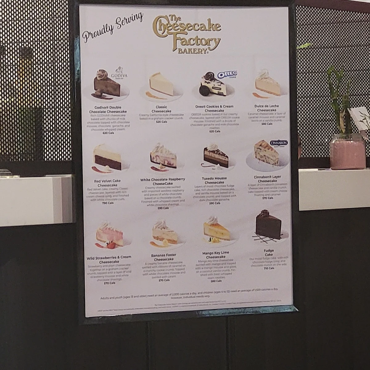Menu, Holy Shakes Etobicoke