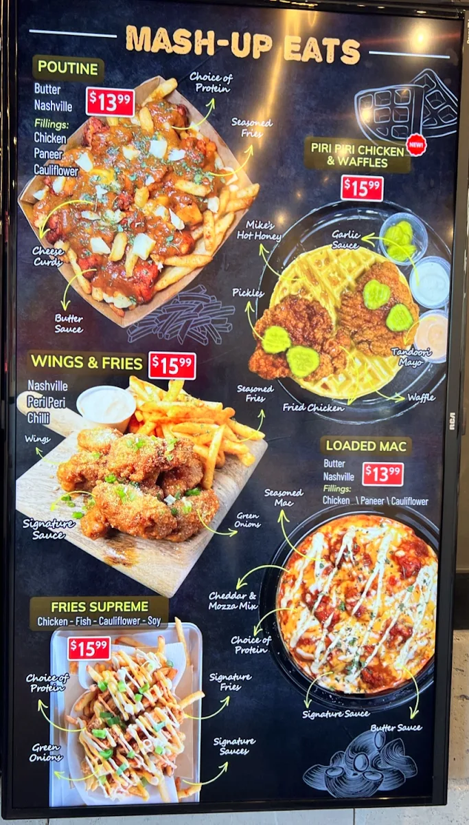 Menu, Holy Shakes Etobicoke