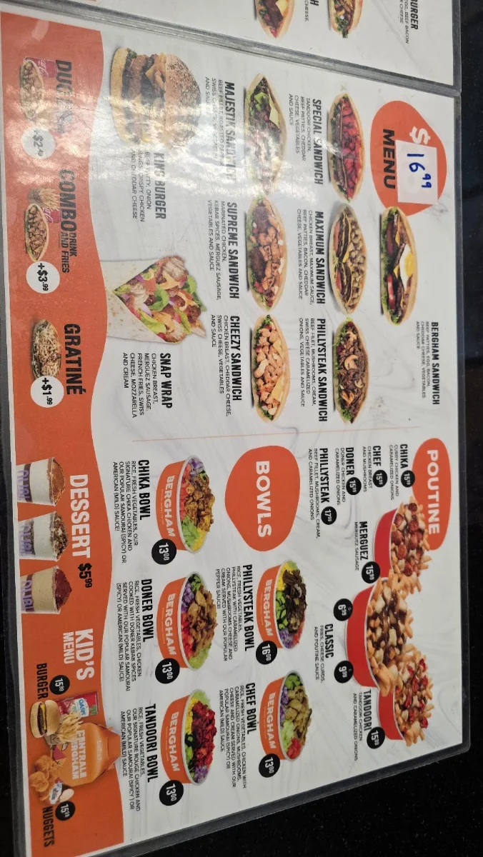 Menu, Bergham - Orleans