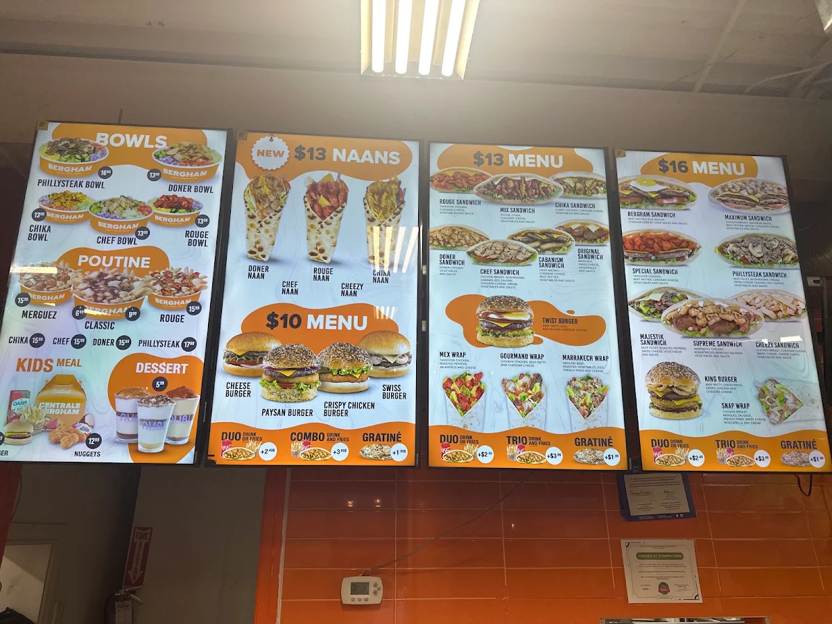 Menu, Bergham - Orleans