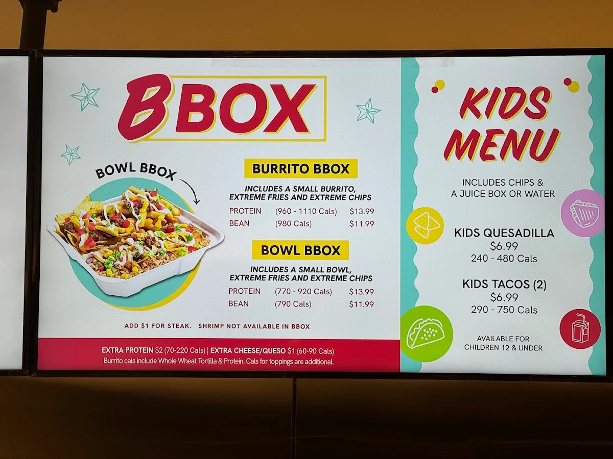Menu, barBURRITO