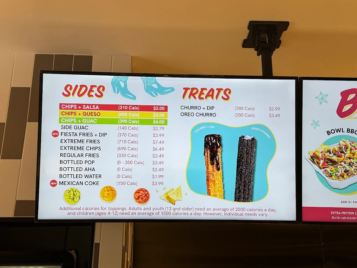Menu, barBURRITO