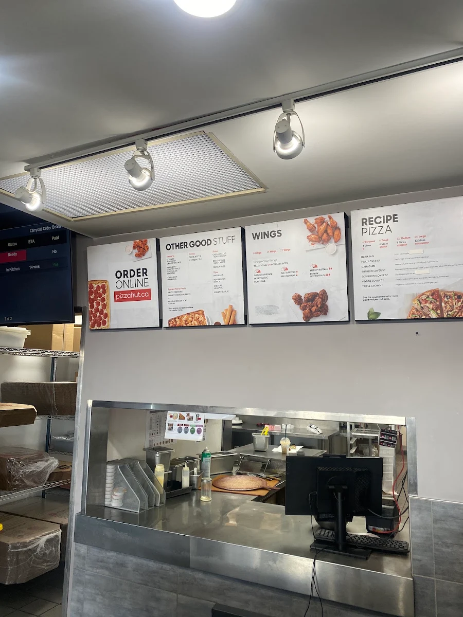 Menu, Pizza Hut
