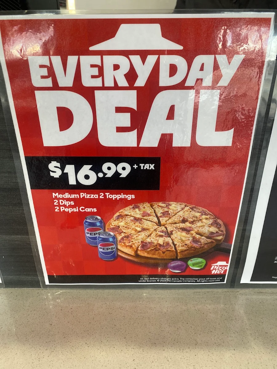 Menu, Pizza Hut