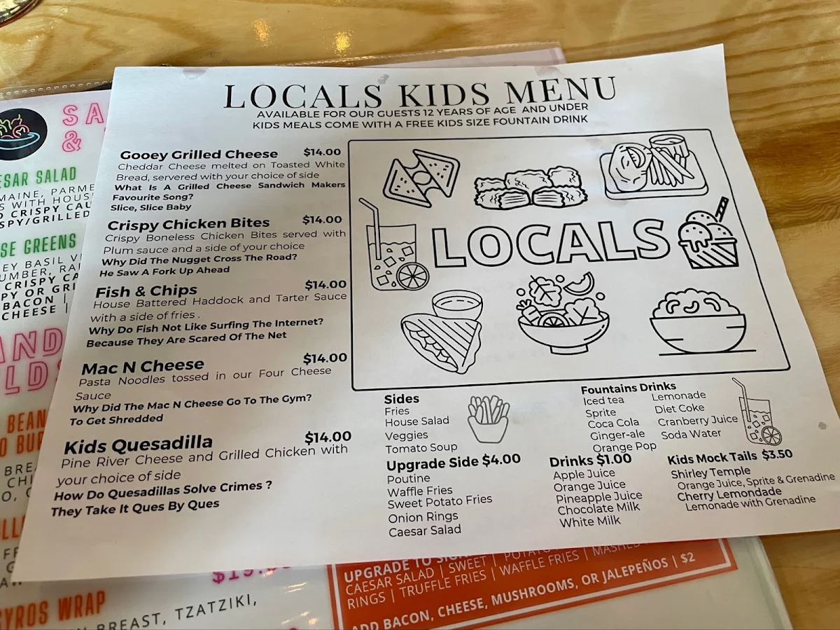 Menu, Locals