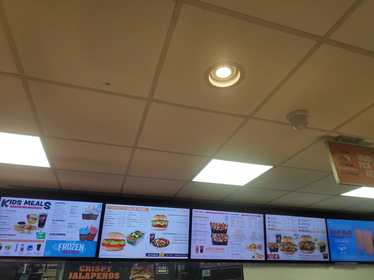 Menu, Harvey's