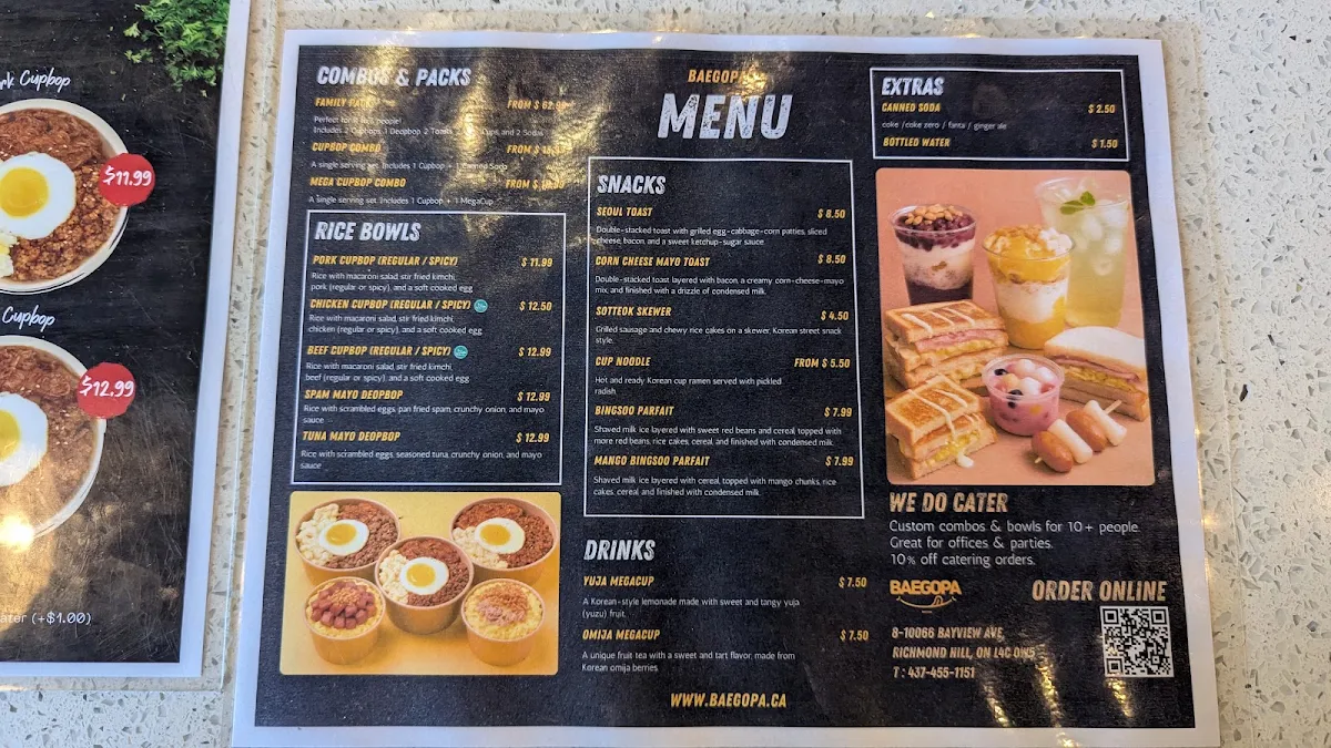 Menu, Baegopa