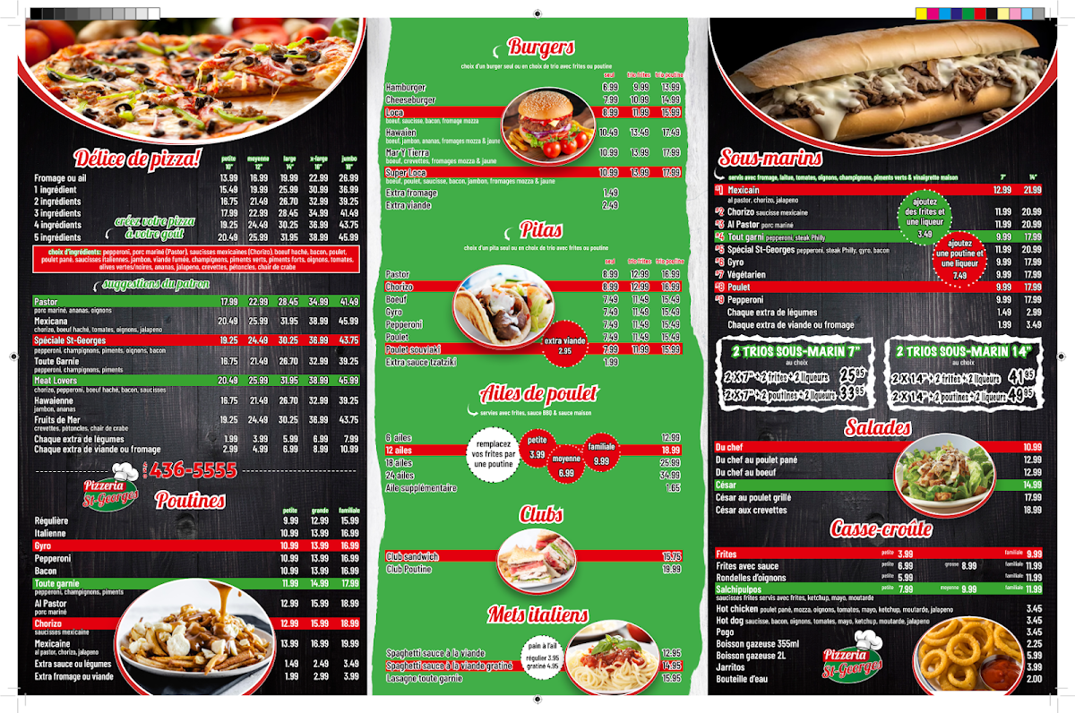 Menu, Morazan St-Jérôme