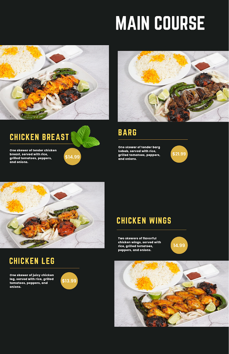 Menu, ASHTI KITCHEN + GRILL