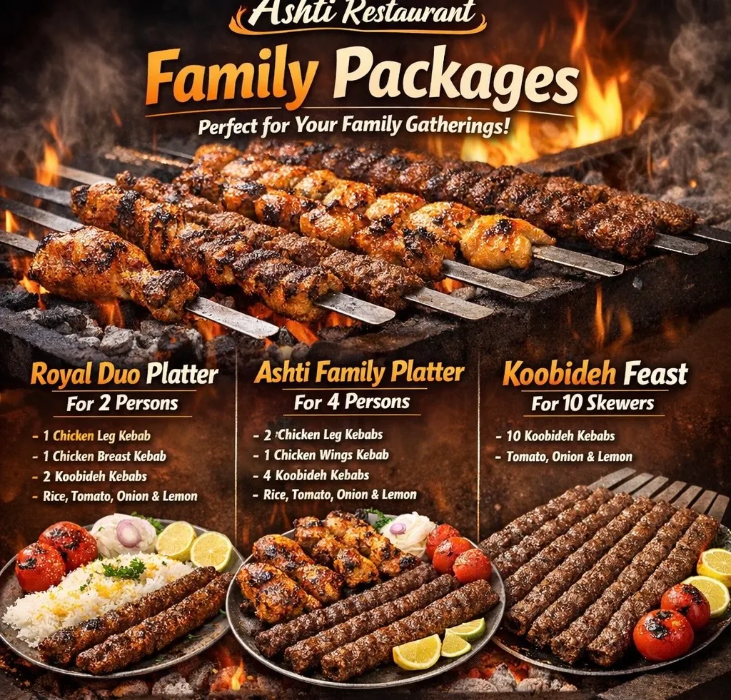 Menu, ASHTI KITCHEN + GRILL