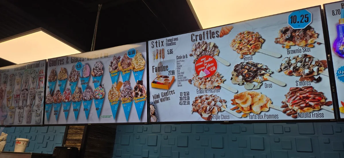 Menu, Gaufres et Glaces Terrebonne