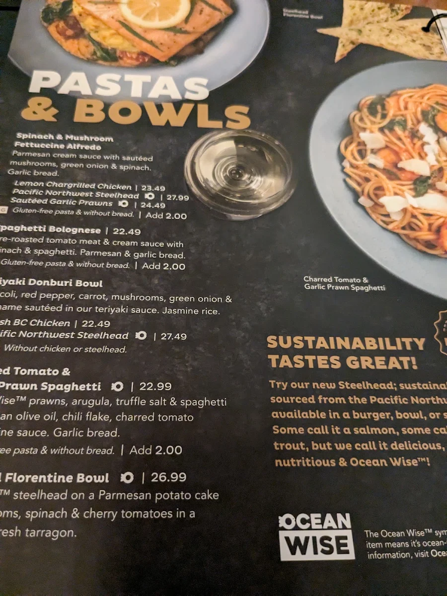 Menu, White Spot Port Coquitlam