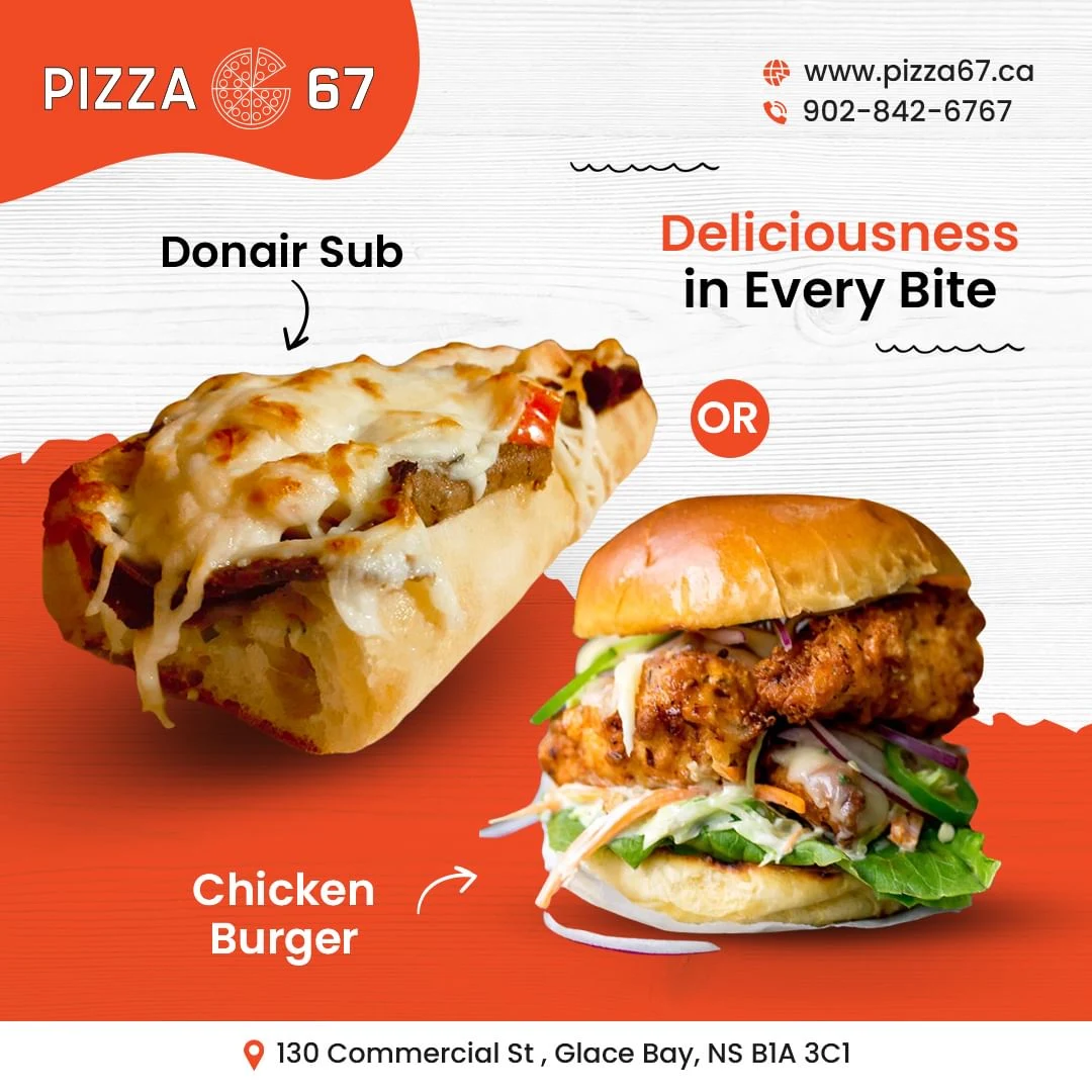 Menu, Pizza 67