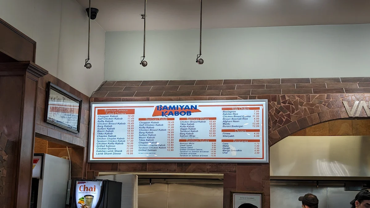 Menu, Bamiyan Kabob