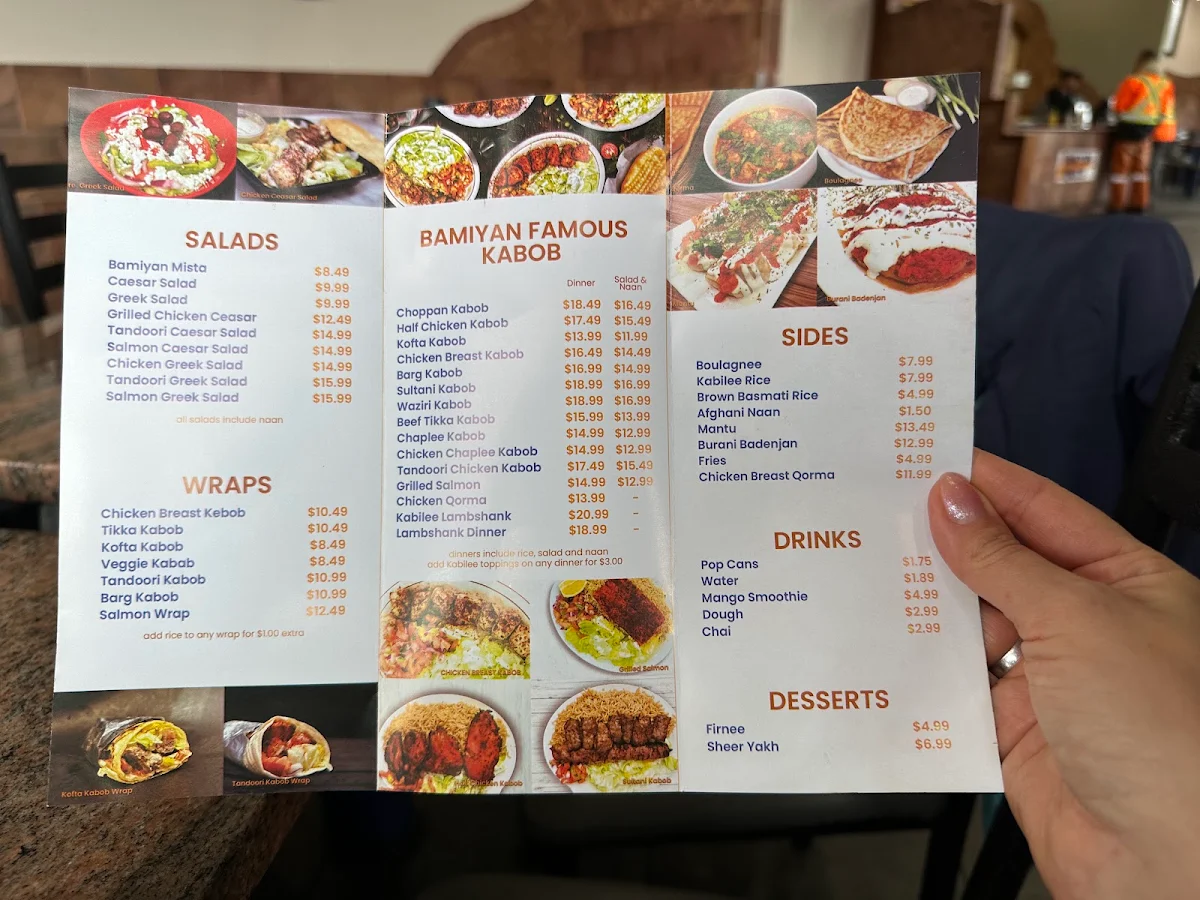 Menu, Bamiyan Kabob