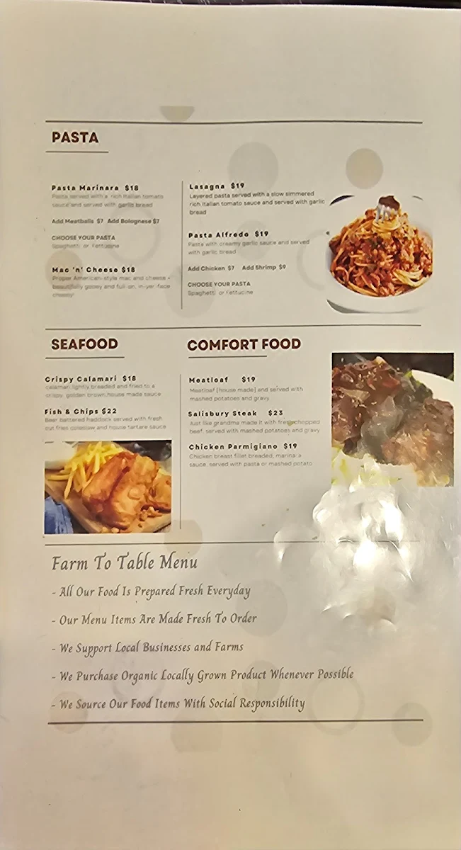 Menu, The Mansion House Restaurant & Bar