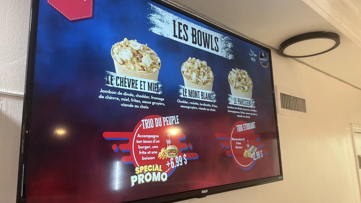 Menu, Maison du tacos Beaubien