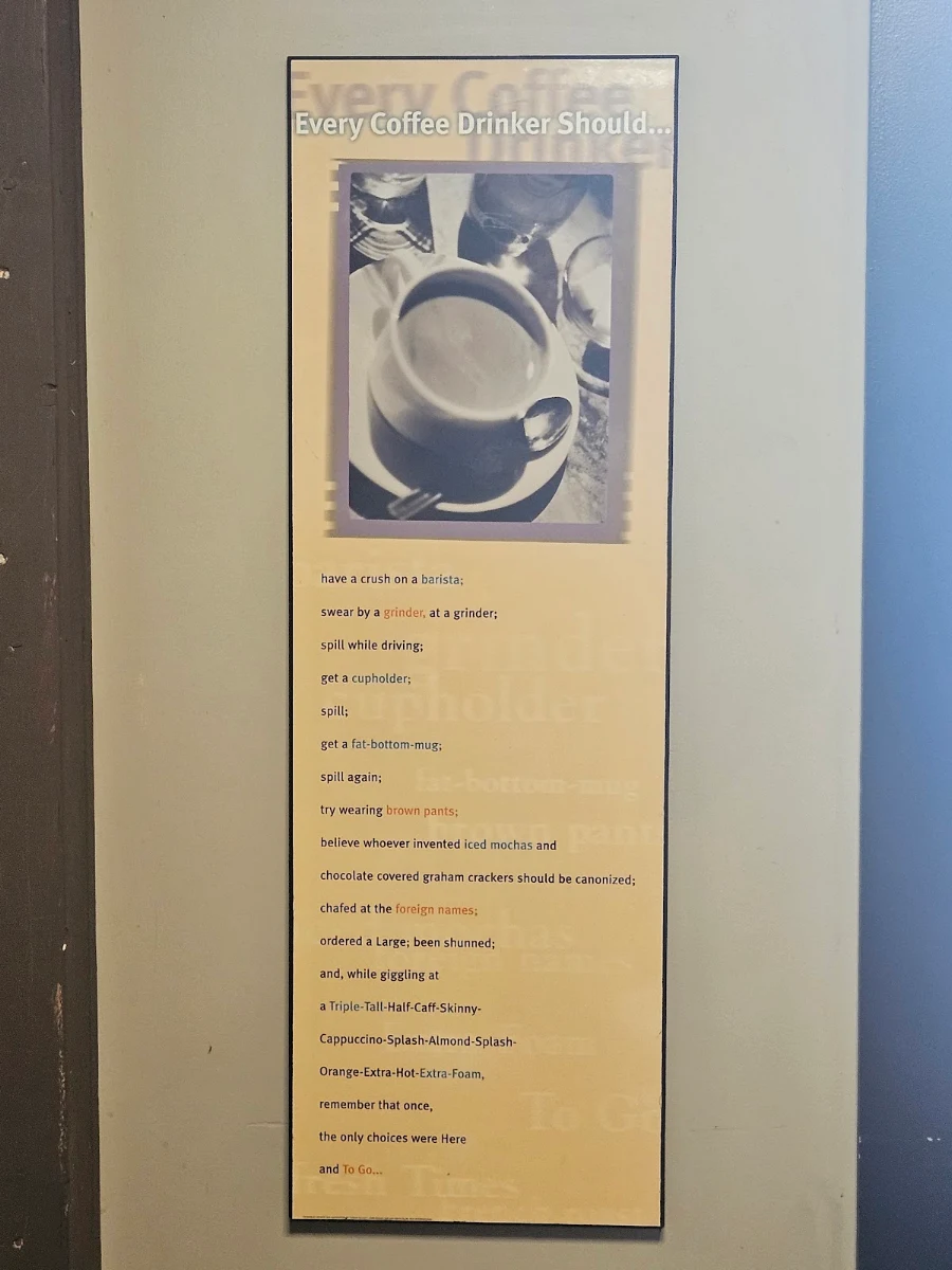 Menu, Bean Brokers