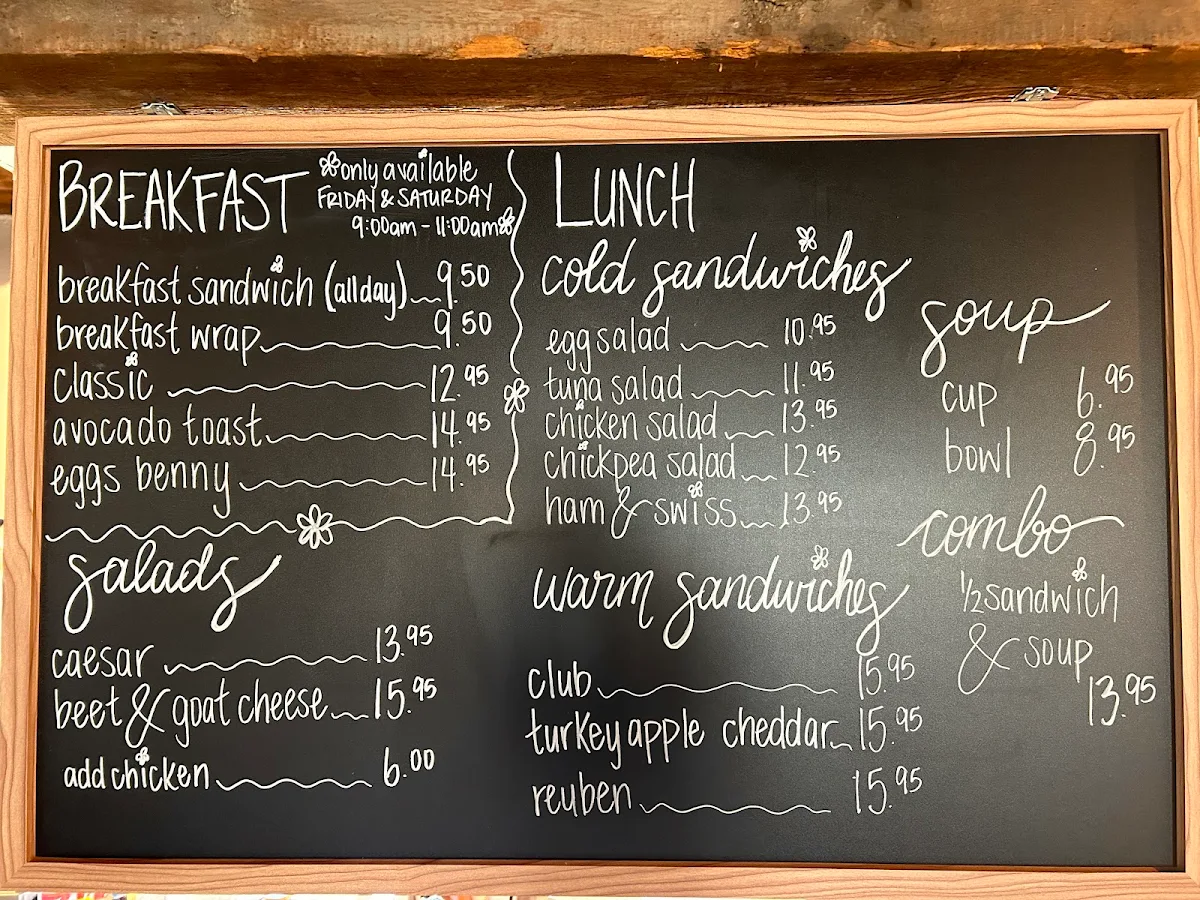 Menu, Lazy Daisy Café