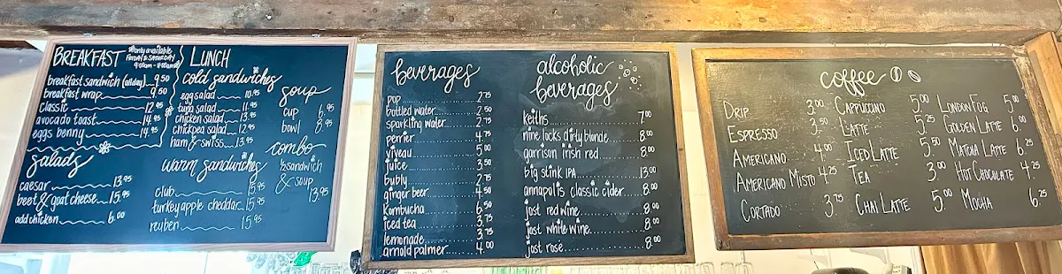 Menu, Lazy Daisy Café