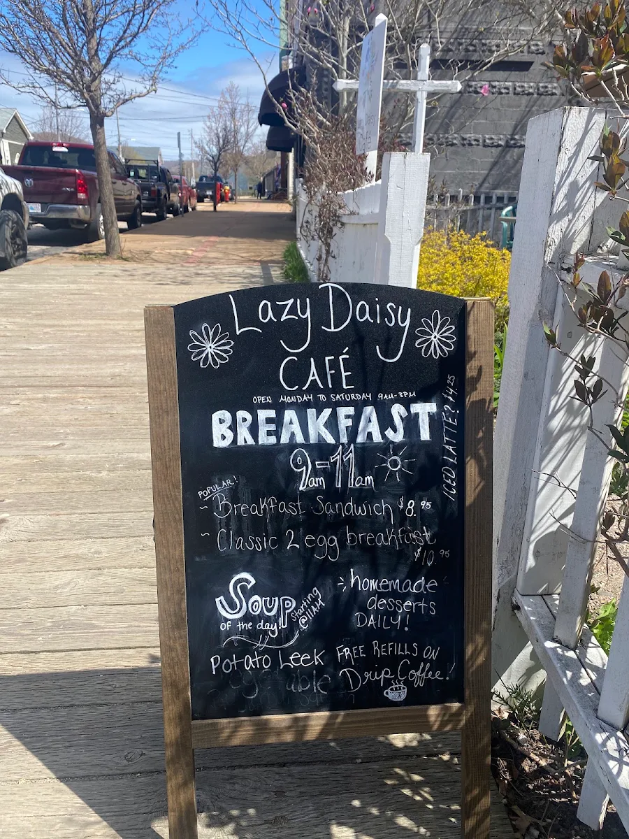 Menu, Lazy Daisy Café