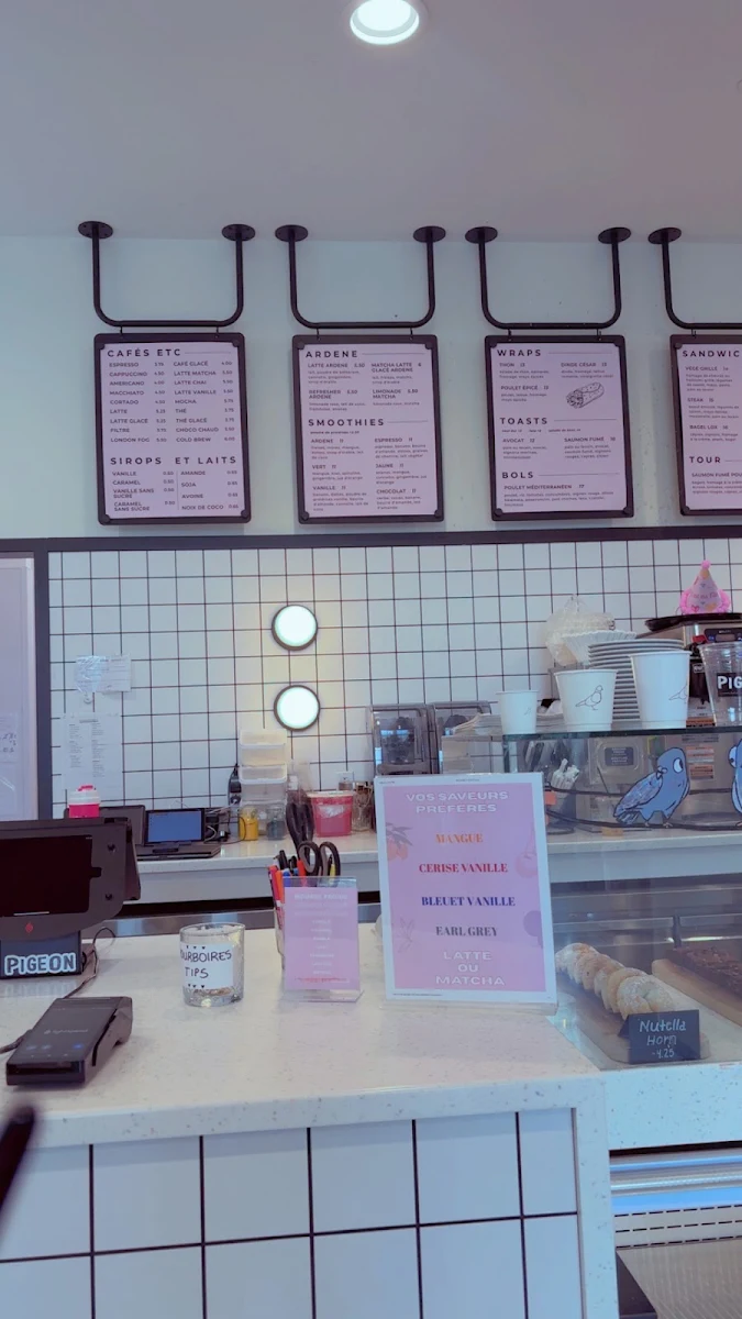 Menu, Pigeon Café