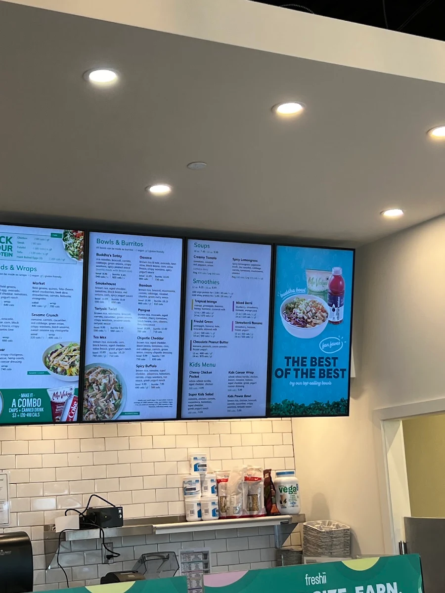 Menu, Freshii