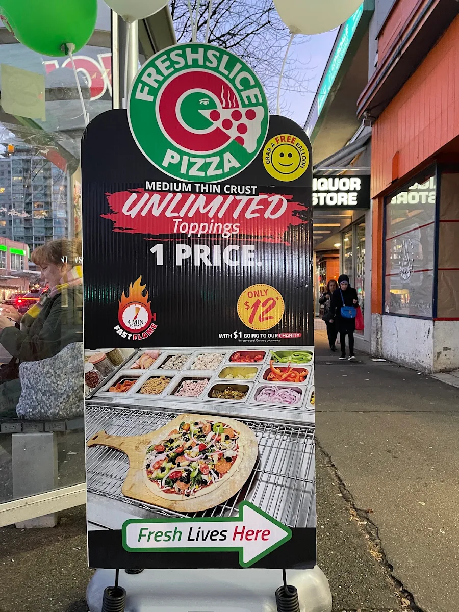 Menu, Freshslice Pizza