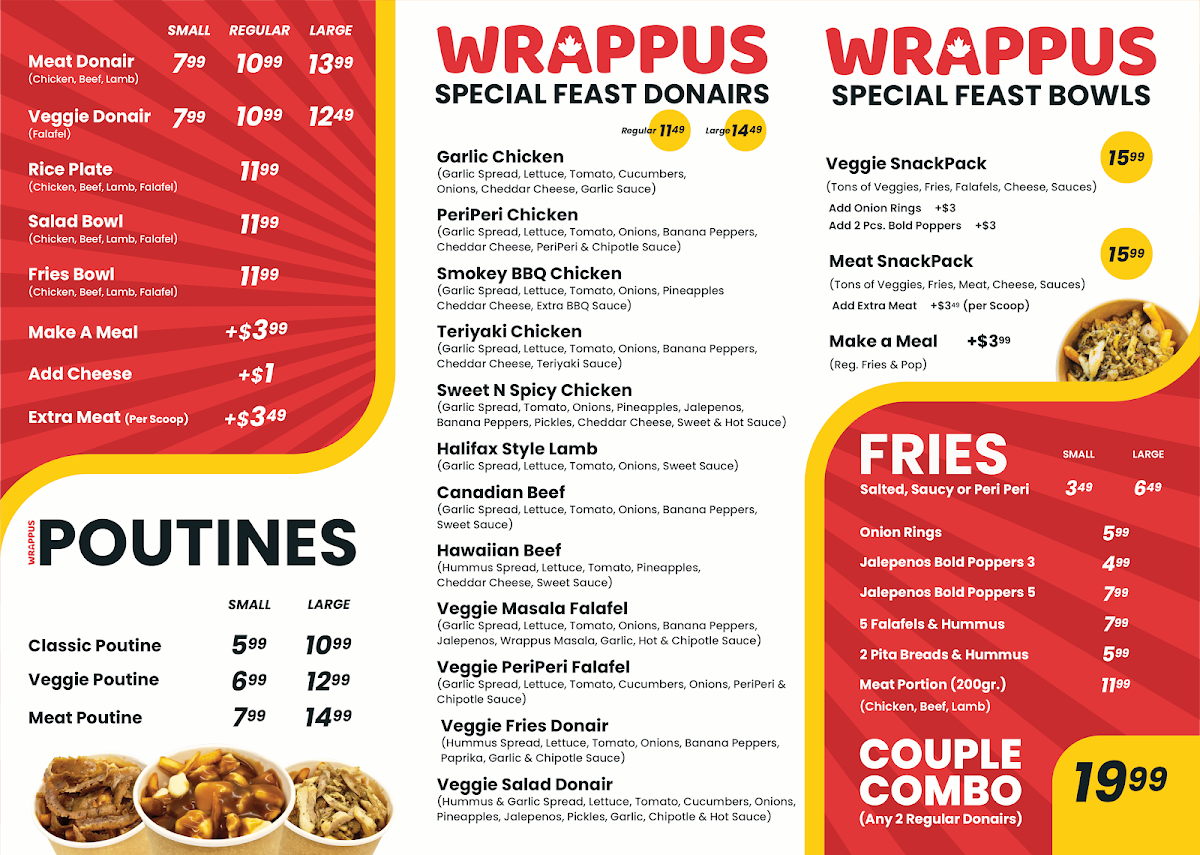 Menu, Wrappus Donair