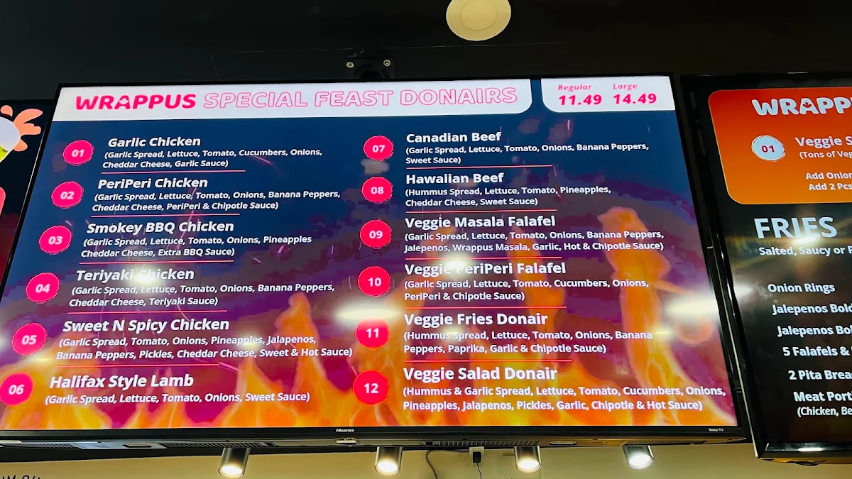 Menu, Wrappus Donair