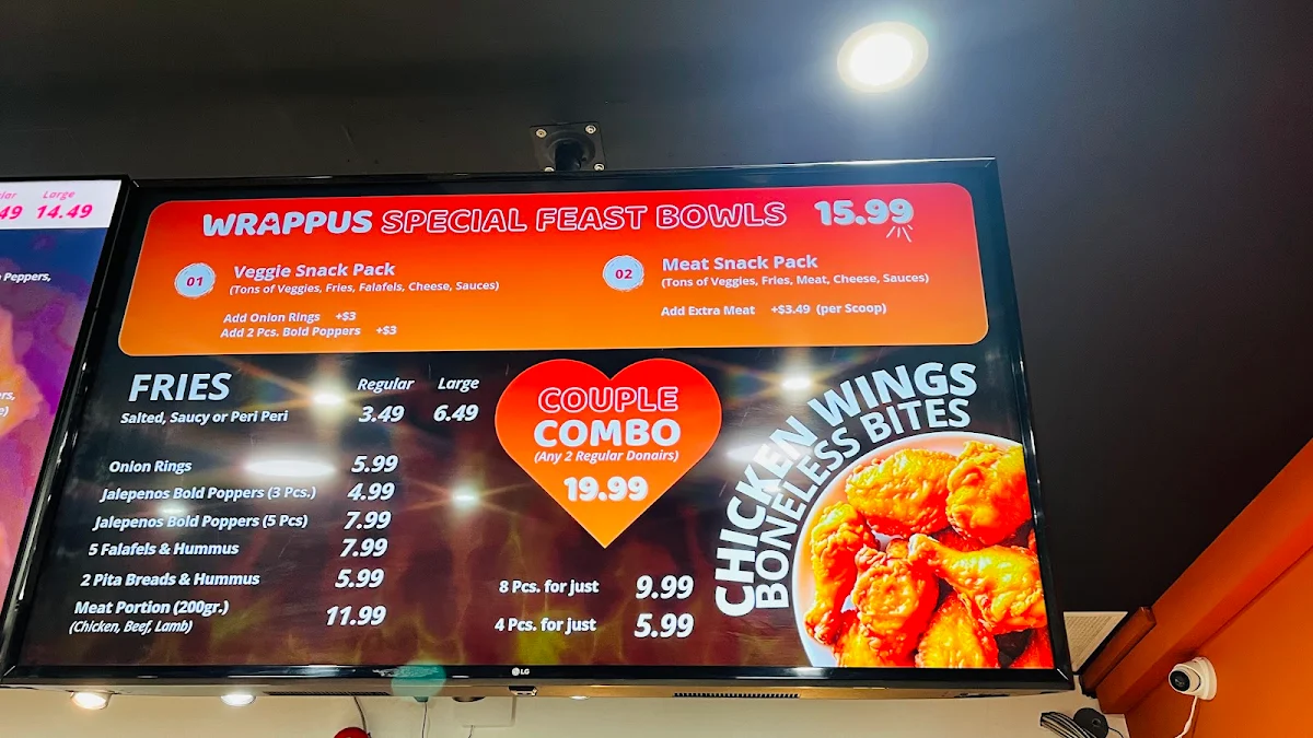 Menu, Wrappus Donair