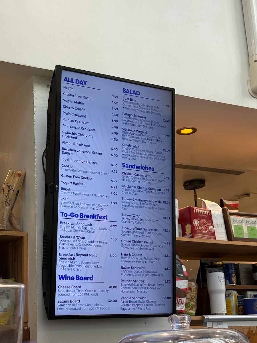 Menu, Daily Ritual Cafe