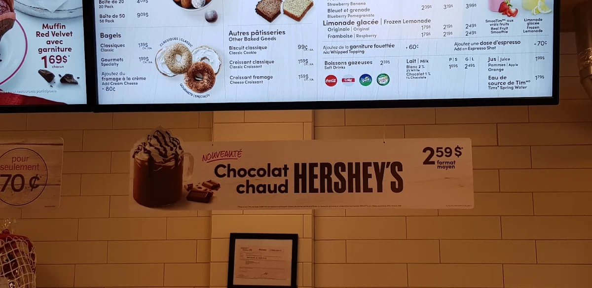 Menu, Tim Hortons