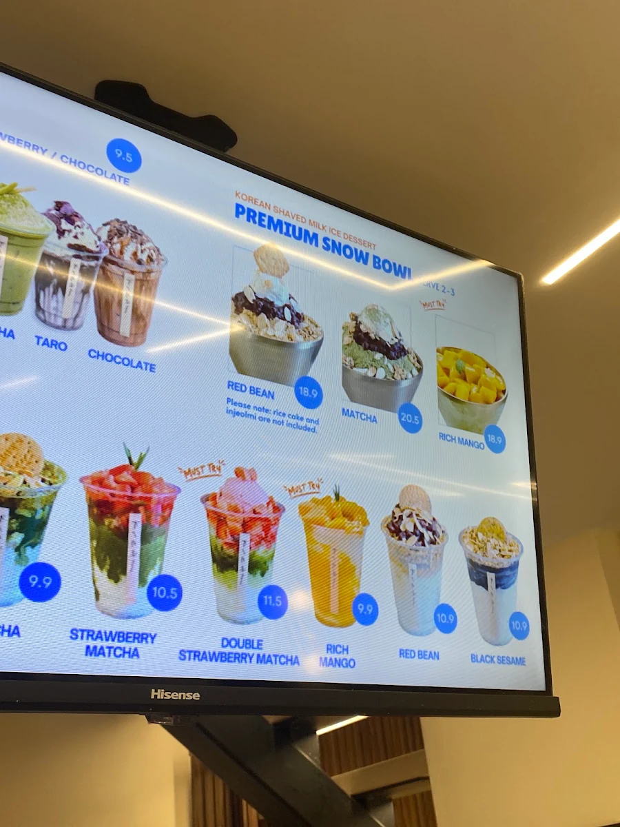 Menu, Kream cafe