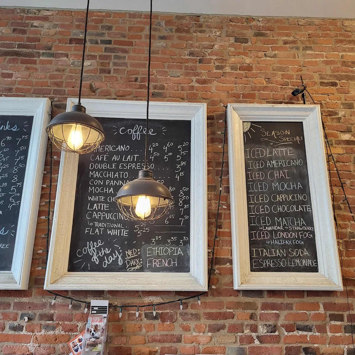 Menu, Kingston Coffee House