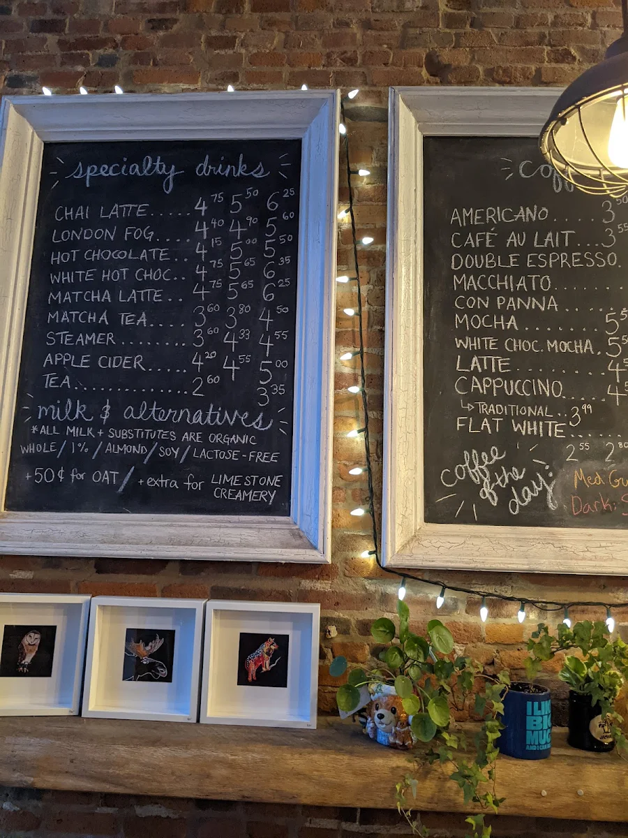 Menu, Kingston Coffee House